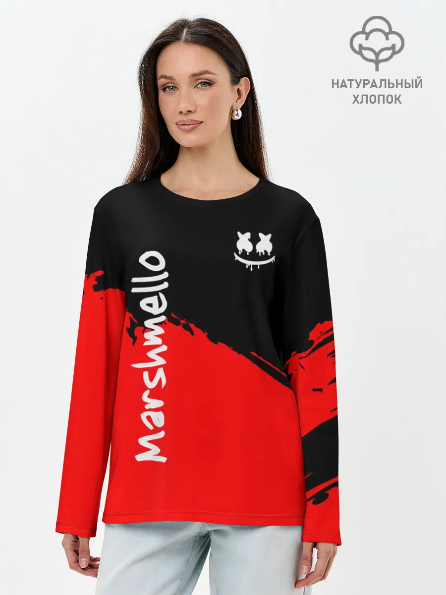 Лонгслив женский. Хлопок / Marshmello