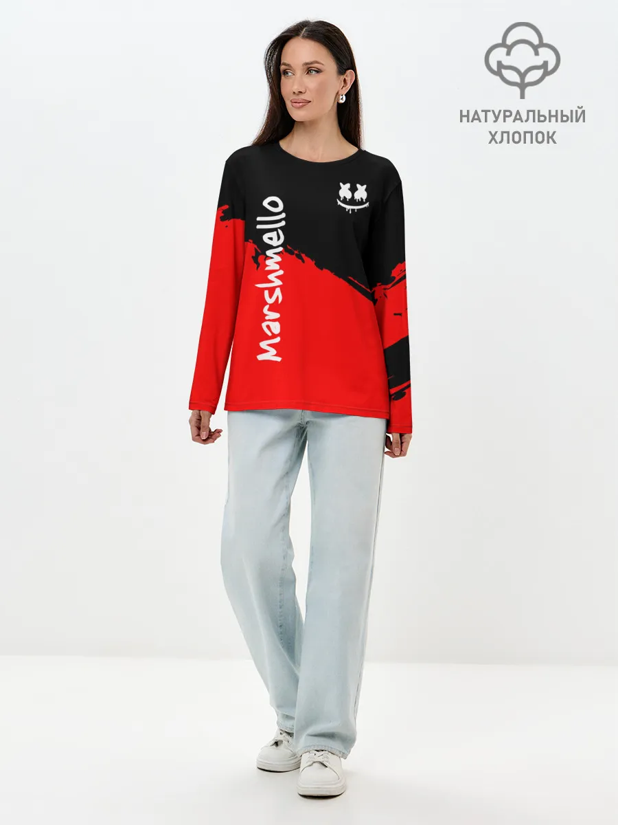 Лонгслив женский. Хлопок / Marshmello