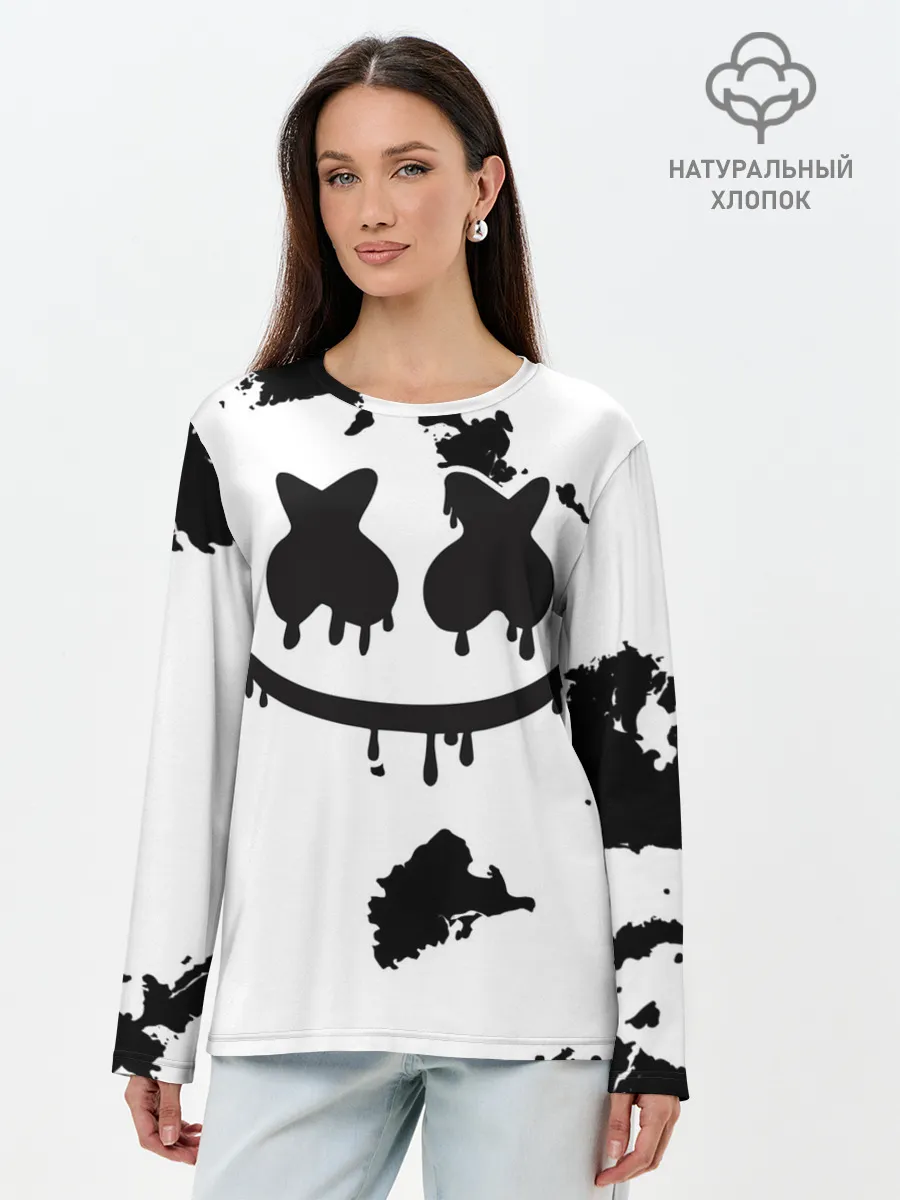 Лонгслив женский. Хлопок / Marshmello