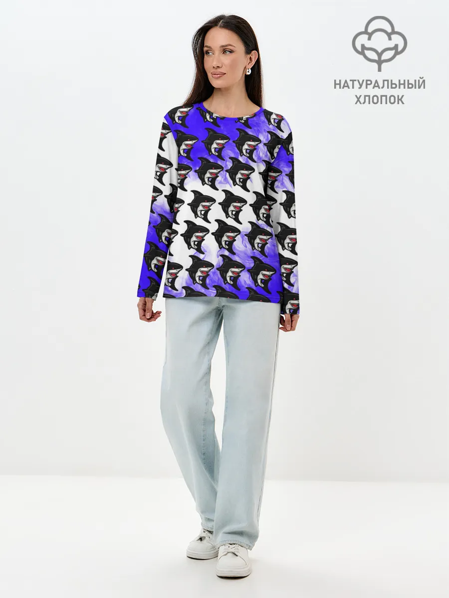 Лонгслив женский. Хлопок / Акула