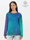 Лонгслив женский. Хлопок / Космос