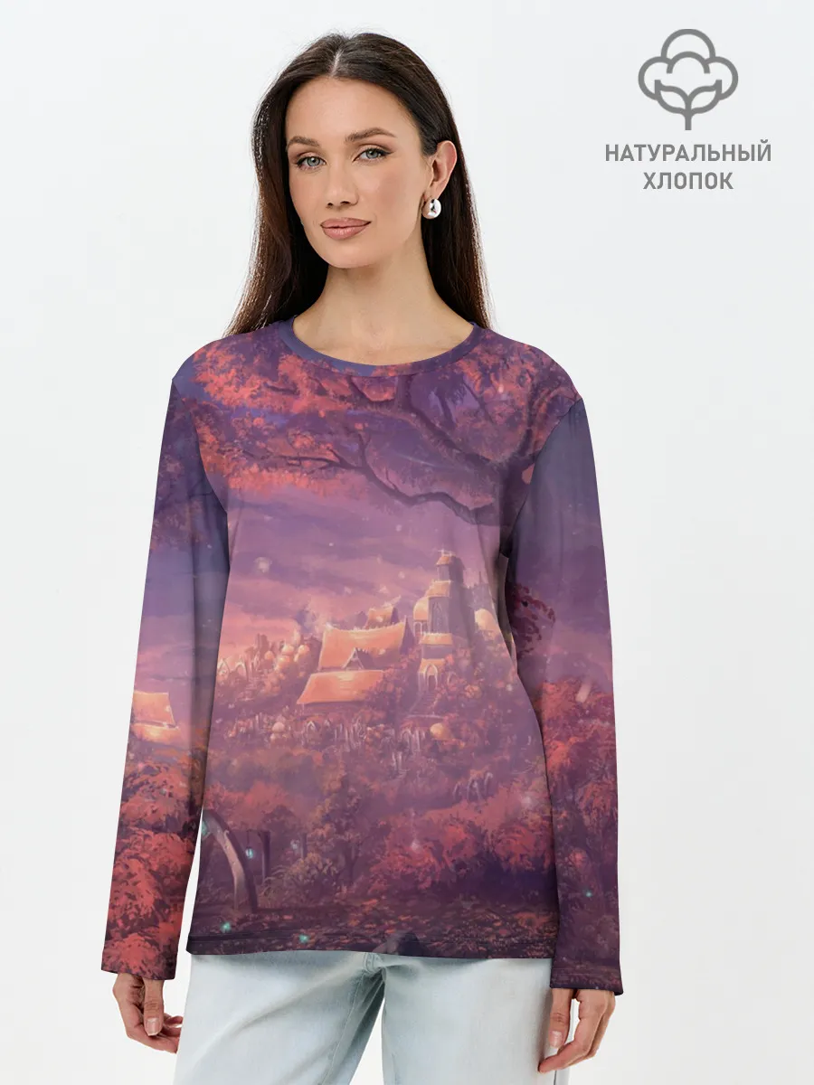 Лонгслив женский. Хлопок / Fantasy Forest