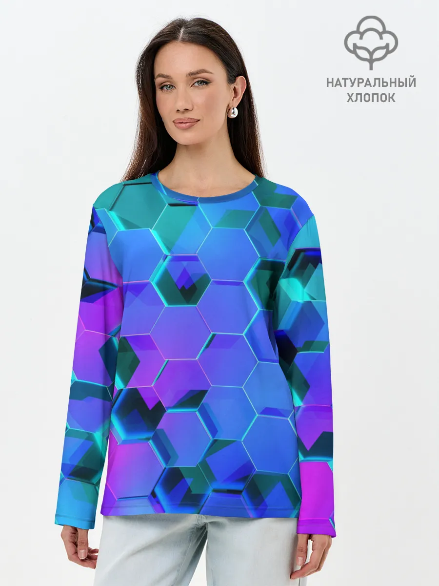 Лонгслив женский. Хлопок / Geometry