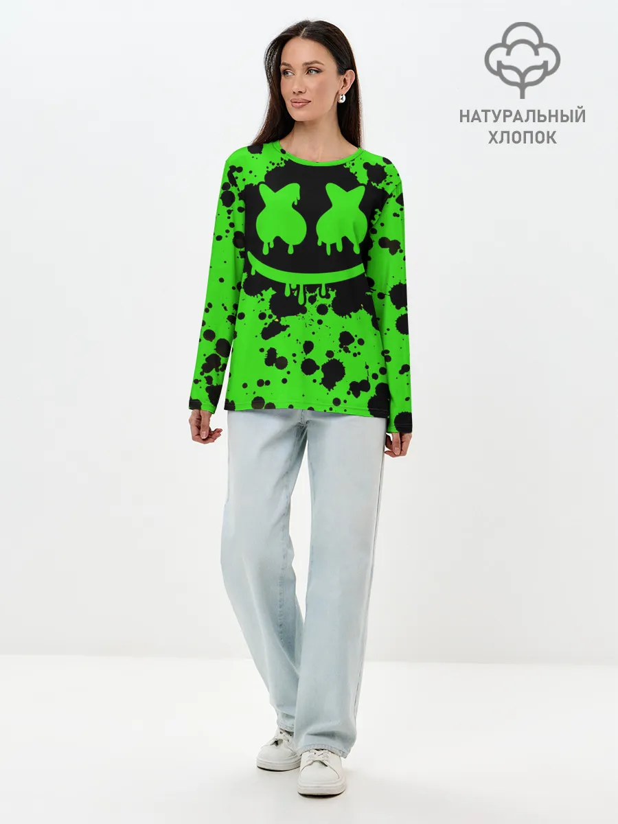 Лонгслив женский. Хлопок / Marshmello