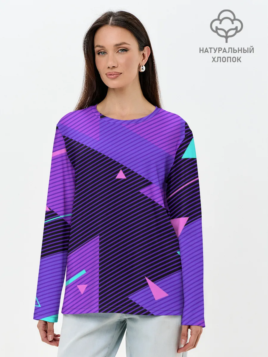 Лонгслив женский. Хлопок / ГЕОМЕТРИЯ
