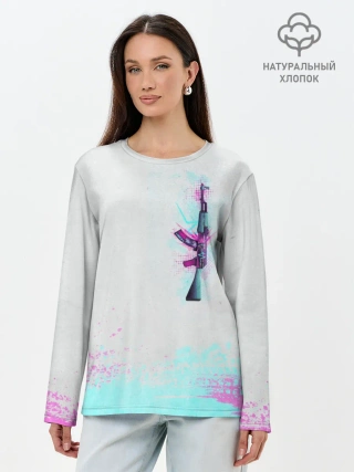Лонгслив женский. Хлопок / Countre Strike weapon