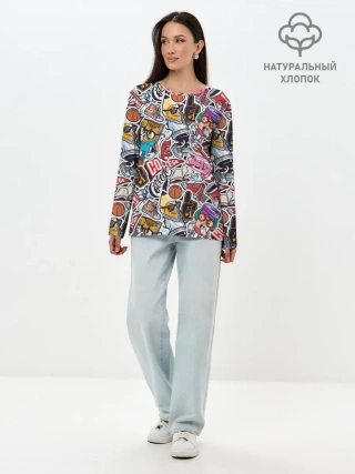 Лонгслив женский. Хлопок / MIX