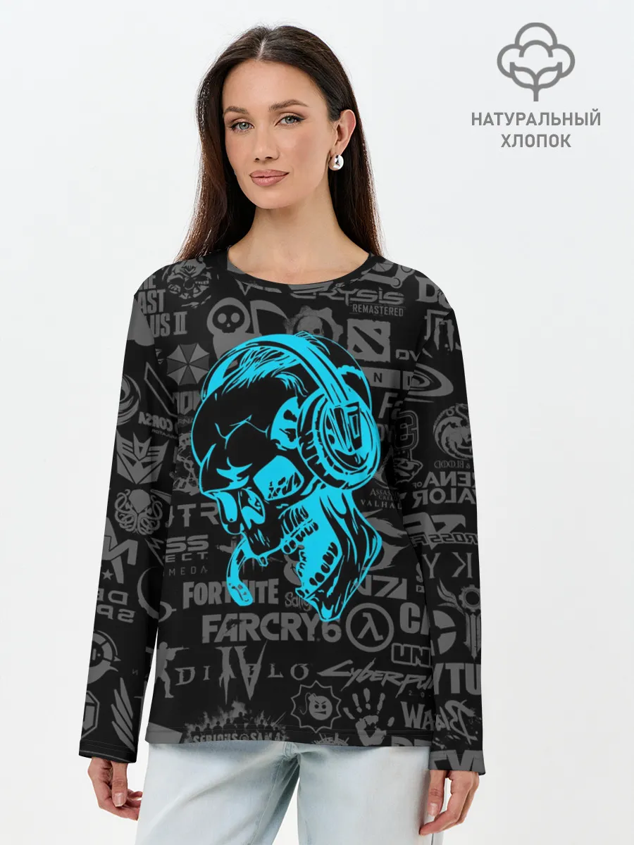 Лонгслив женский. Хлопок / Геймер | Все Игры