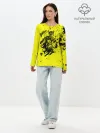 Лонгслив женский. Хлопок / Джонатан на желтом брызги