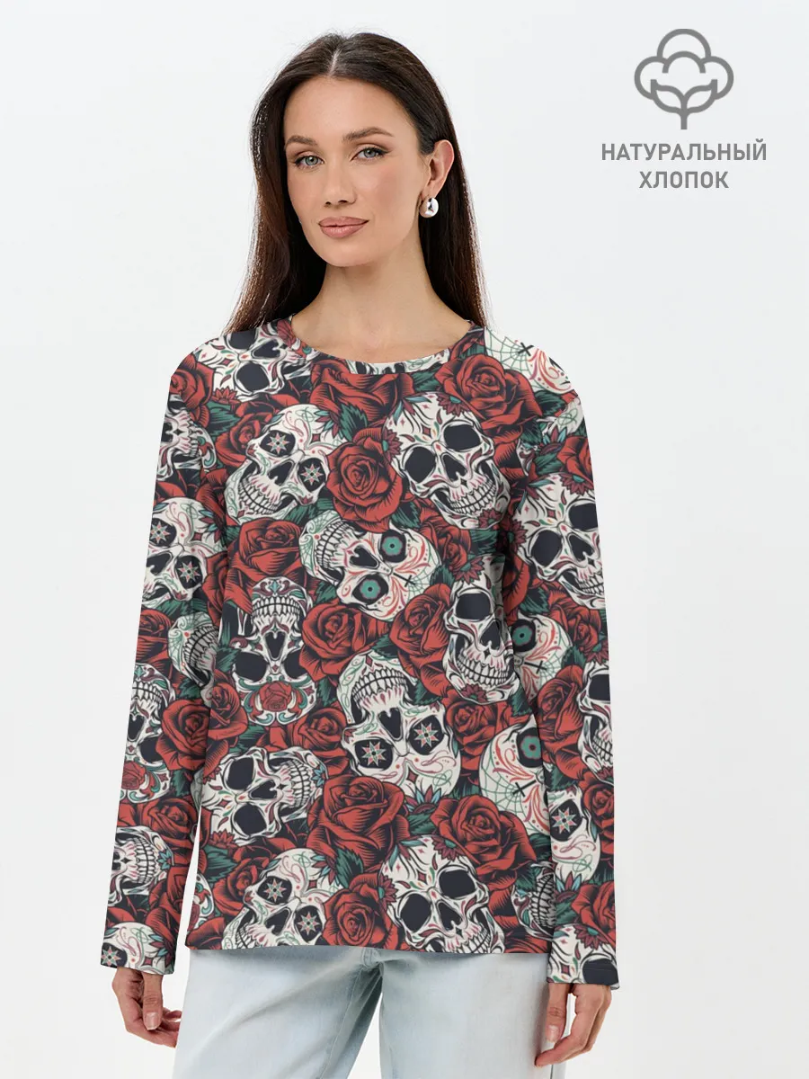 Лонгслив женский. Хлопок / halloween casual
