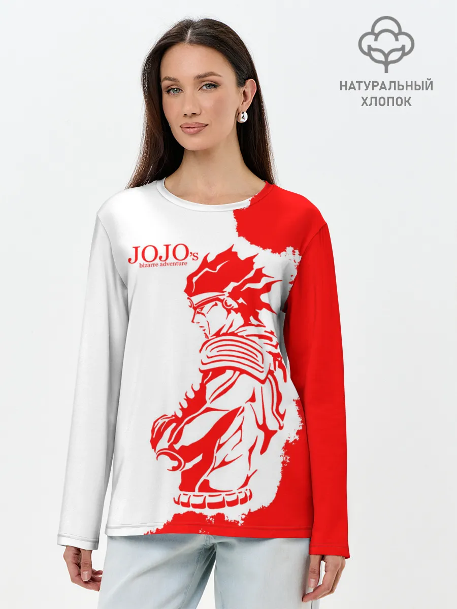 Лонгслив женский. Хлопок / Хамон красный