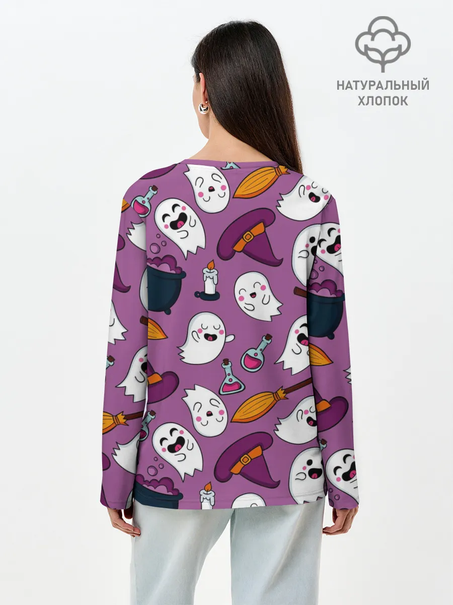 Лонгслив женский. Хлопок / halloween 2020