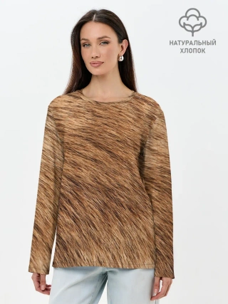 Лонгслив женский. Хлопок / собака друг человека