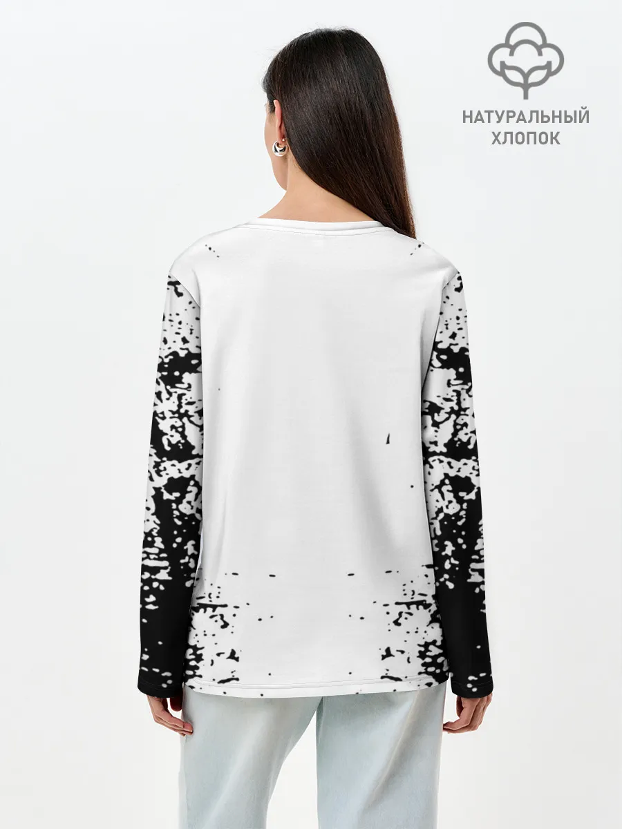 Лонгслив женский. Хлопок / Хвост Феи монохромный