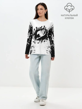 Лонгслив женский. Хлопок / Хвост Феи монохромный