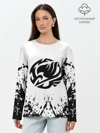Лонгслив женский. Хлопок / Хвост Феи на белом