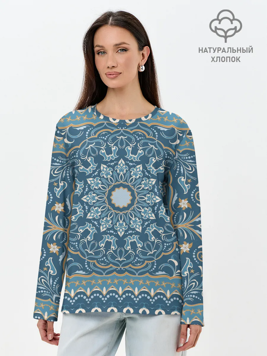 Лонгслив женский. Хлопок / Кружево
