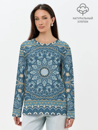 Лонгслив женский. Хлопок / Кружево