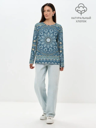 Лонгслив женский. Хлопок / Кружево