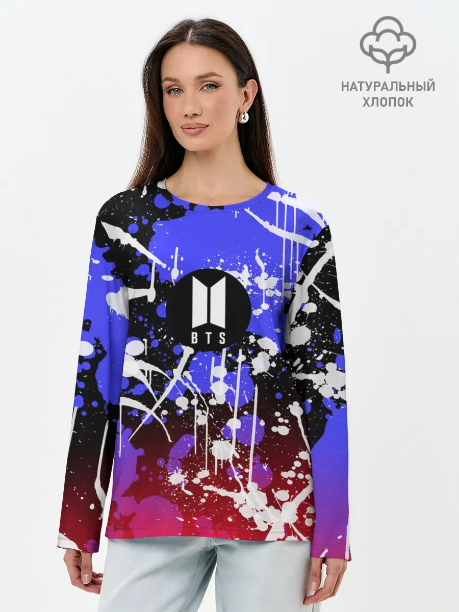 Лонгслив женский. Хлопок / BTS
