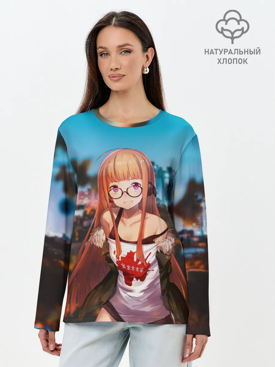 Лонгслив женский. Хлопок / Футаба Сакура