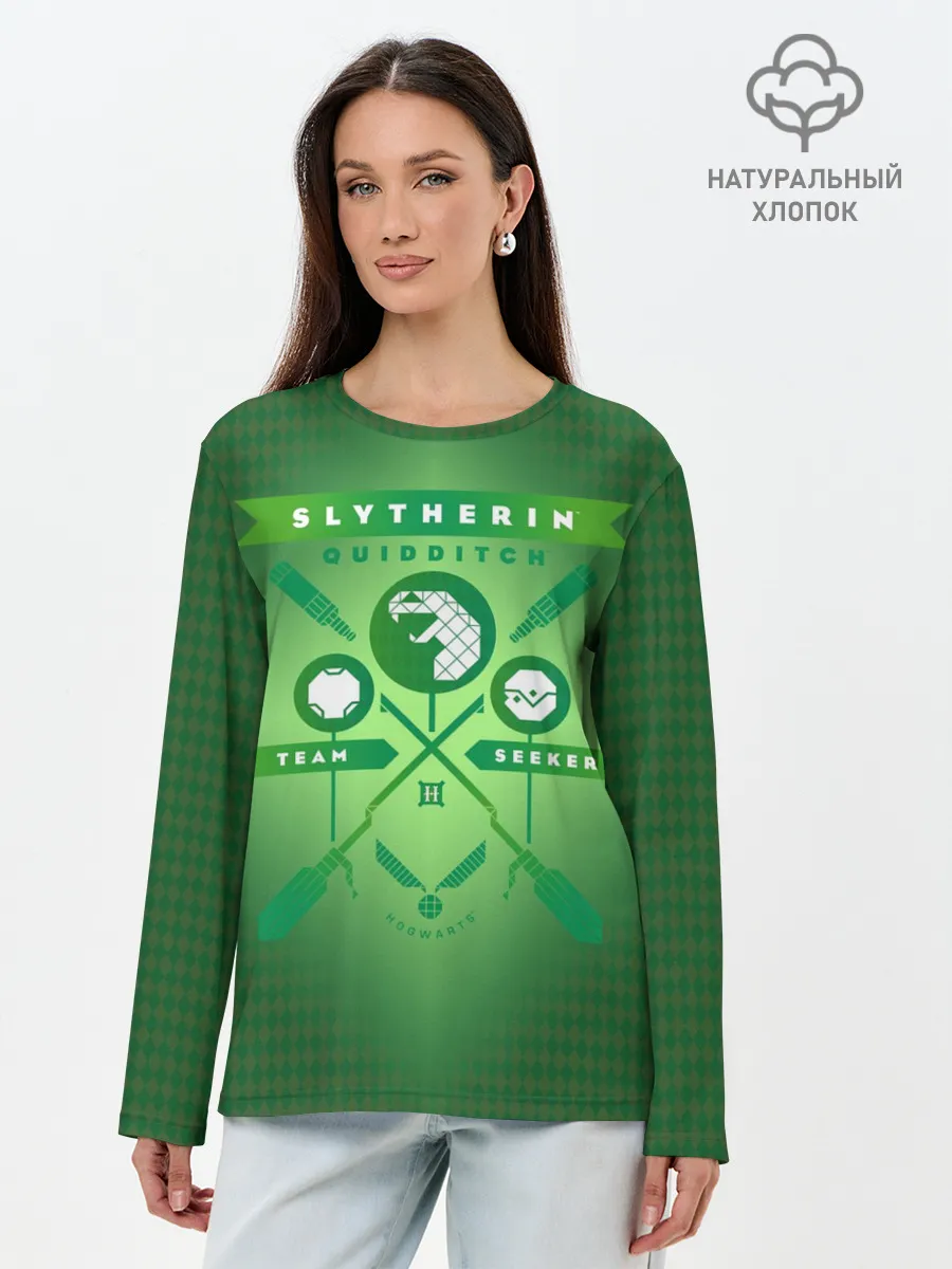 Лонгслив женский. Хлопок / Slytherin Quidditch Team