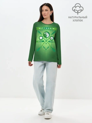 Лонгслив женский. Хлопок / Slytherin Quidditch Team