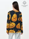 Лонгслив женский. Хлопок / Праздничные тыквы