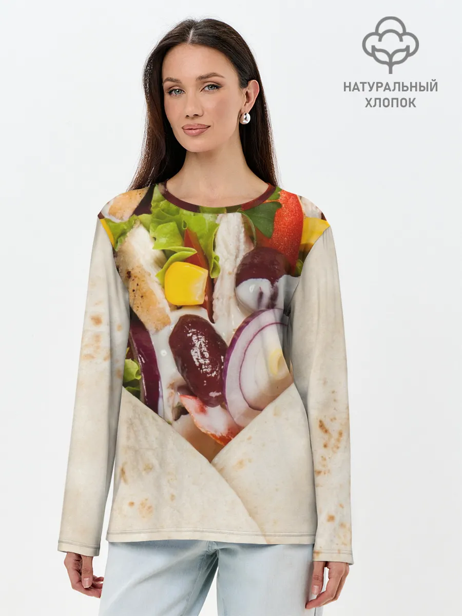 Лонгслив женский. Хлопок / Буррито