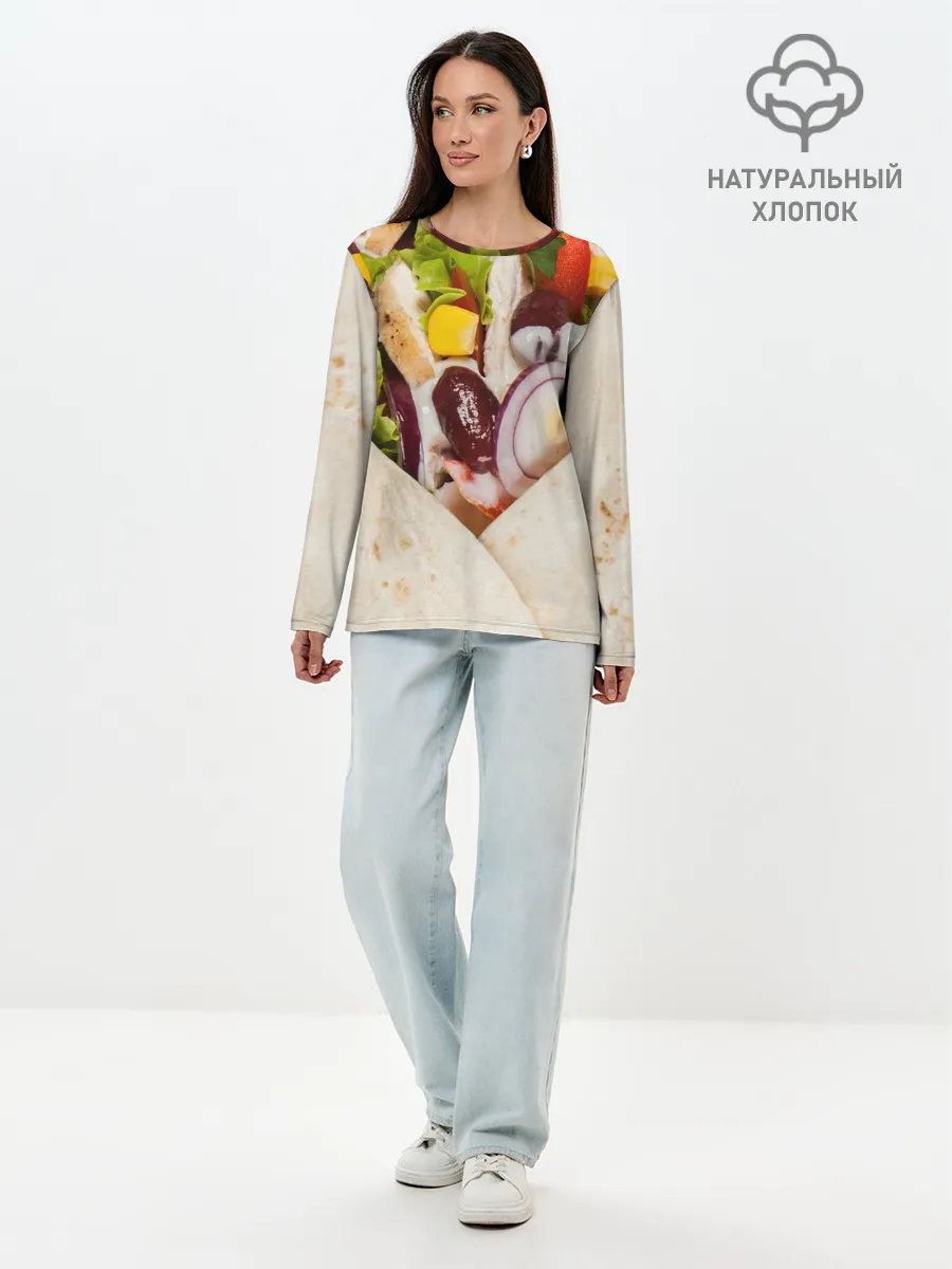 Лонгслив женский. Хлопок / Буррито