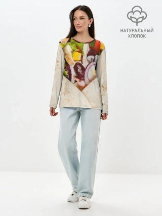 Лонгслив женский. Хлопок / Буррито
