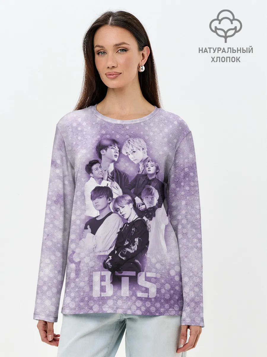 Лонгслив женский. Хлопок / BTS