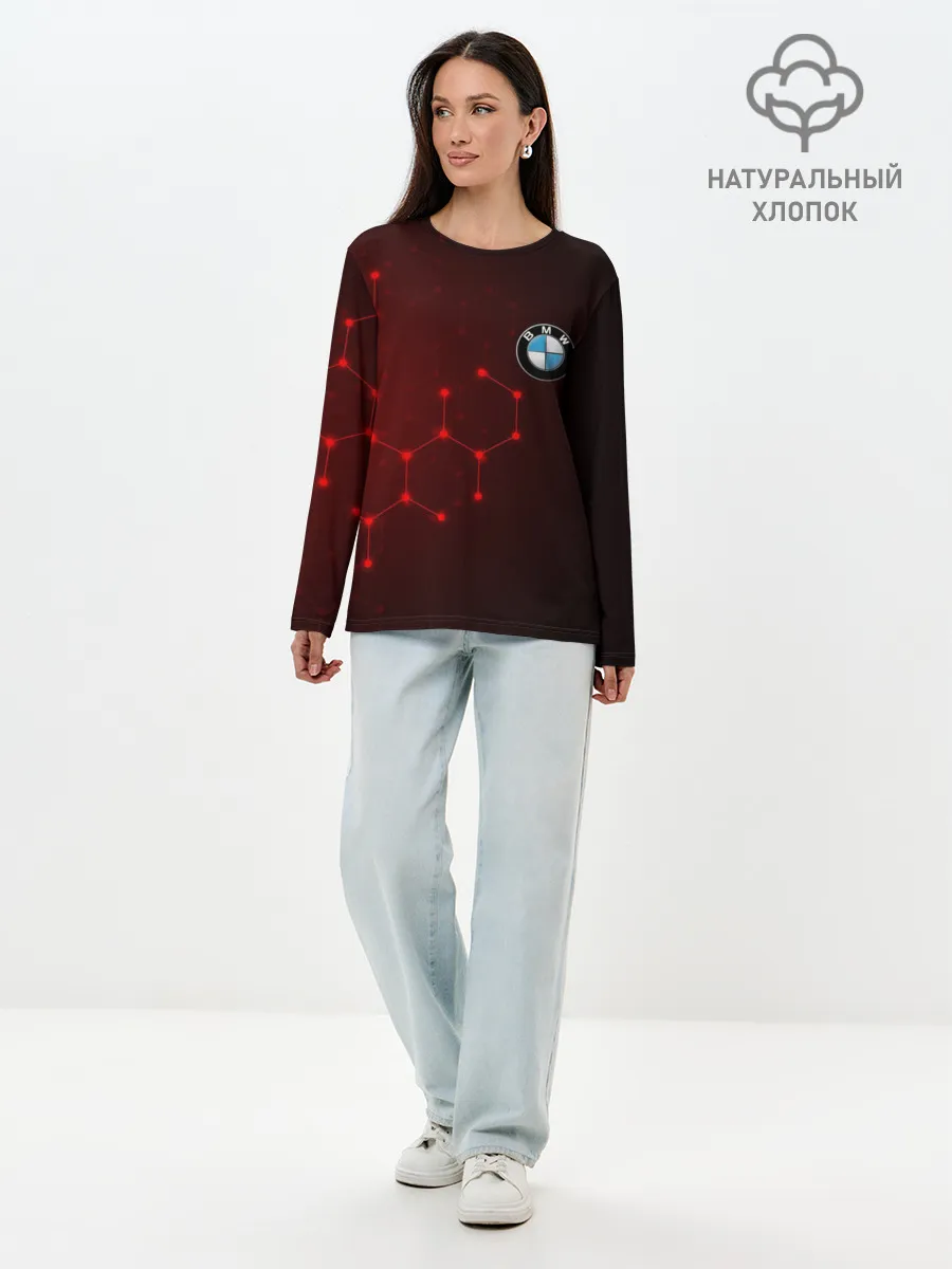 Лонгслив женский. Хлопок / BMW