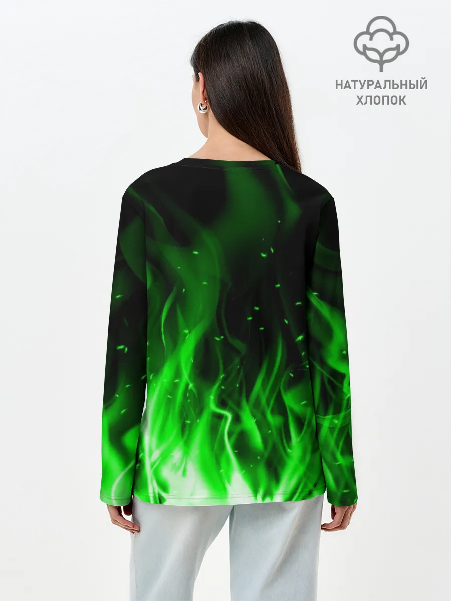 Лонгслив женский. Хлопок / MINECRAFT CREEPER