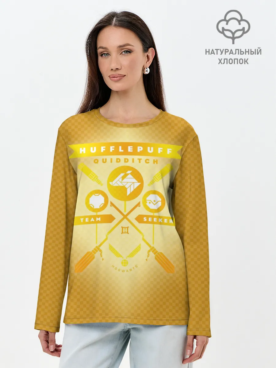 Лонгслив женский. Хлопок / Hufflepuff Quidditch Team