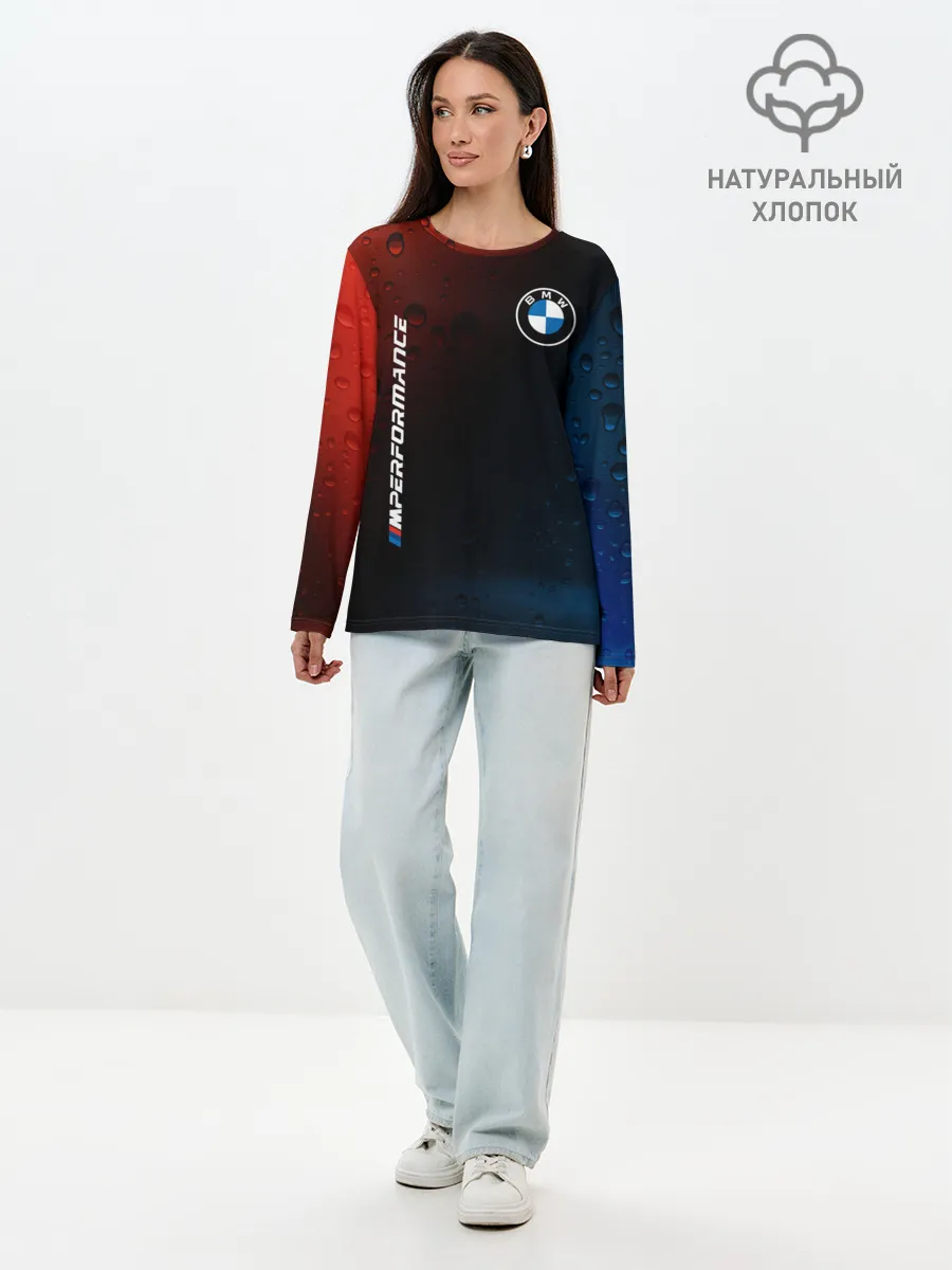 Лонгслив женский. Хлопок / BMW / БМВ