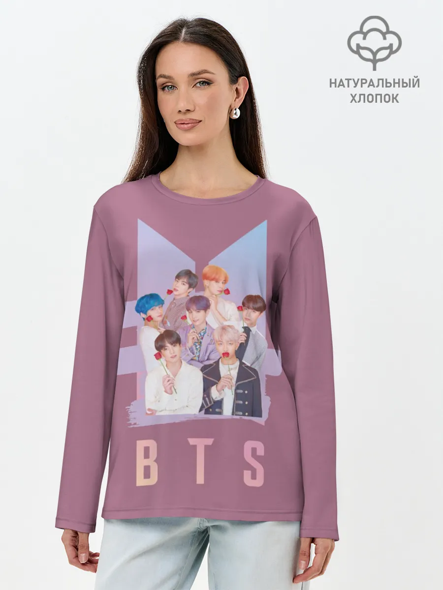 Лонгслив женский. Хлопок / BTS