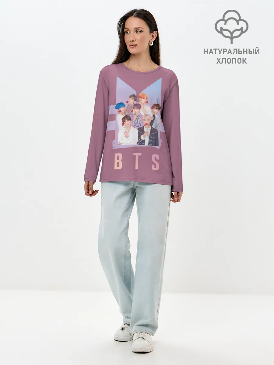 Лонгслив женский. Хлопок / BTS