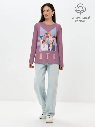Лонгслив женский. Хлопок / BTS