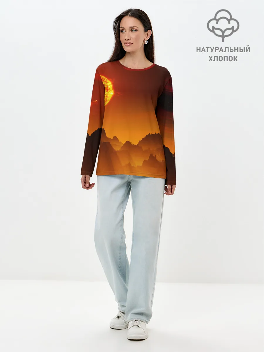 Лонгслив женский. Хлопок / космос