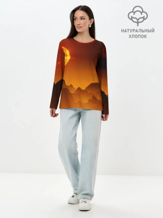 Лонгслив женский. Хлопок / космос