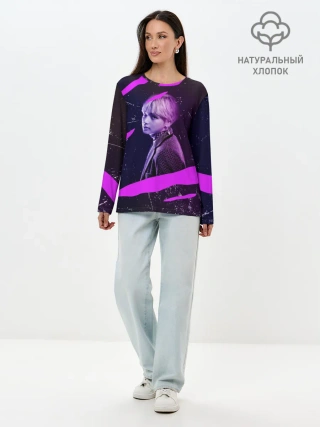 Лонгслив женский. Хлопок / BTS