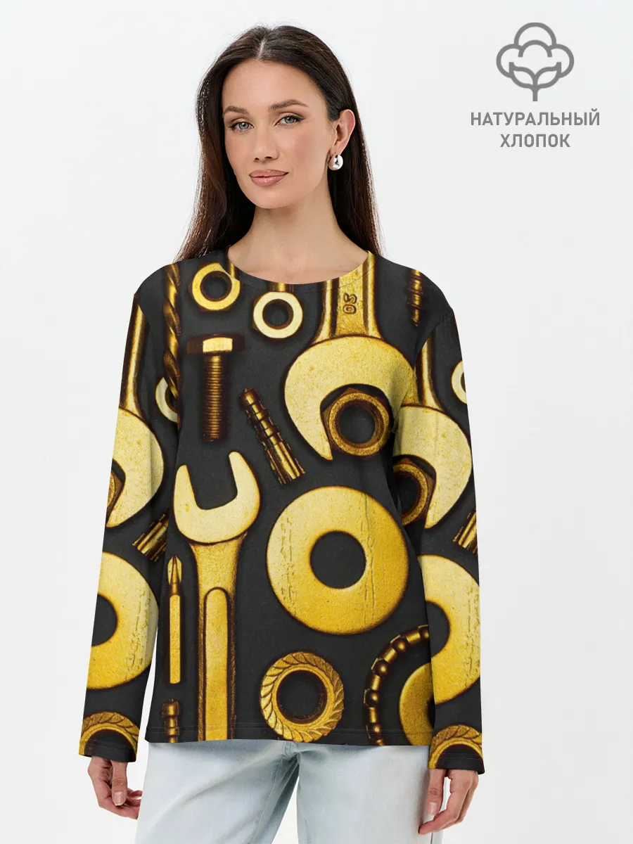 Лонгслив женский. Хлопок / КЛЮЧ ГАЙКА