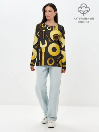 Лонгслив женский. Хлопок / КЛЮЧ ГАЙКА