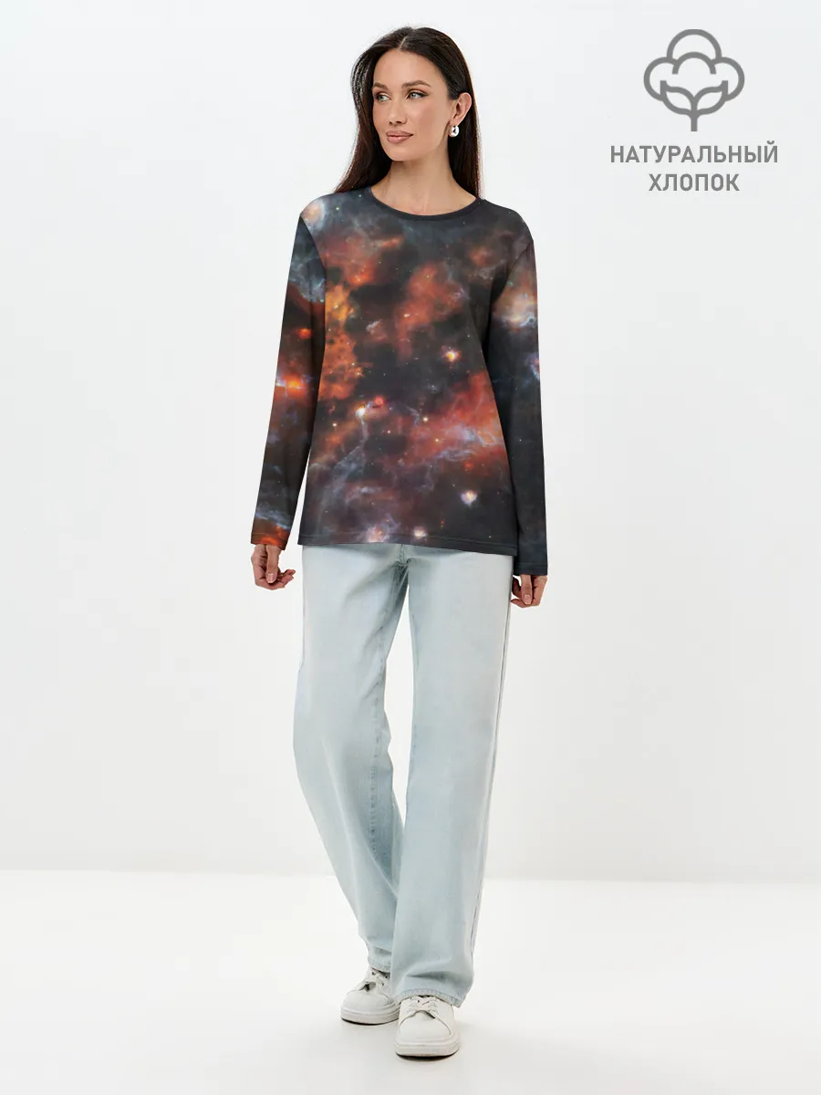 Лонгслив женский. Хлопок / Гигантская Вселенная