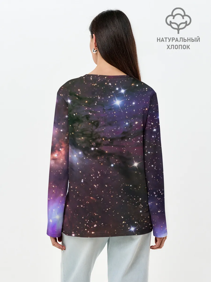 Лонгслив женский. Хлопок / Галактика