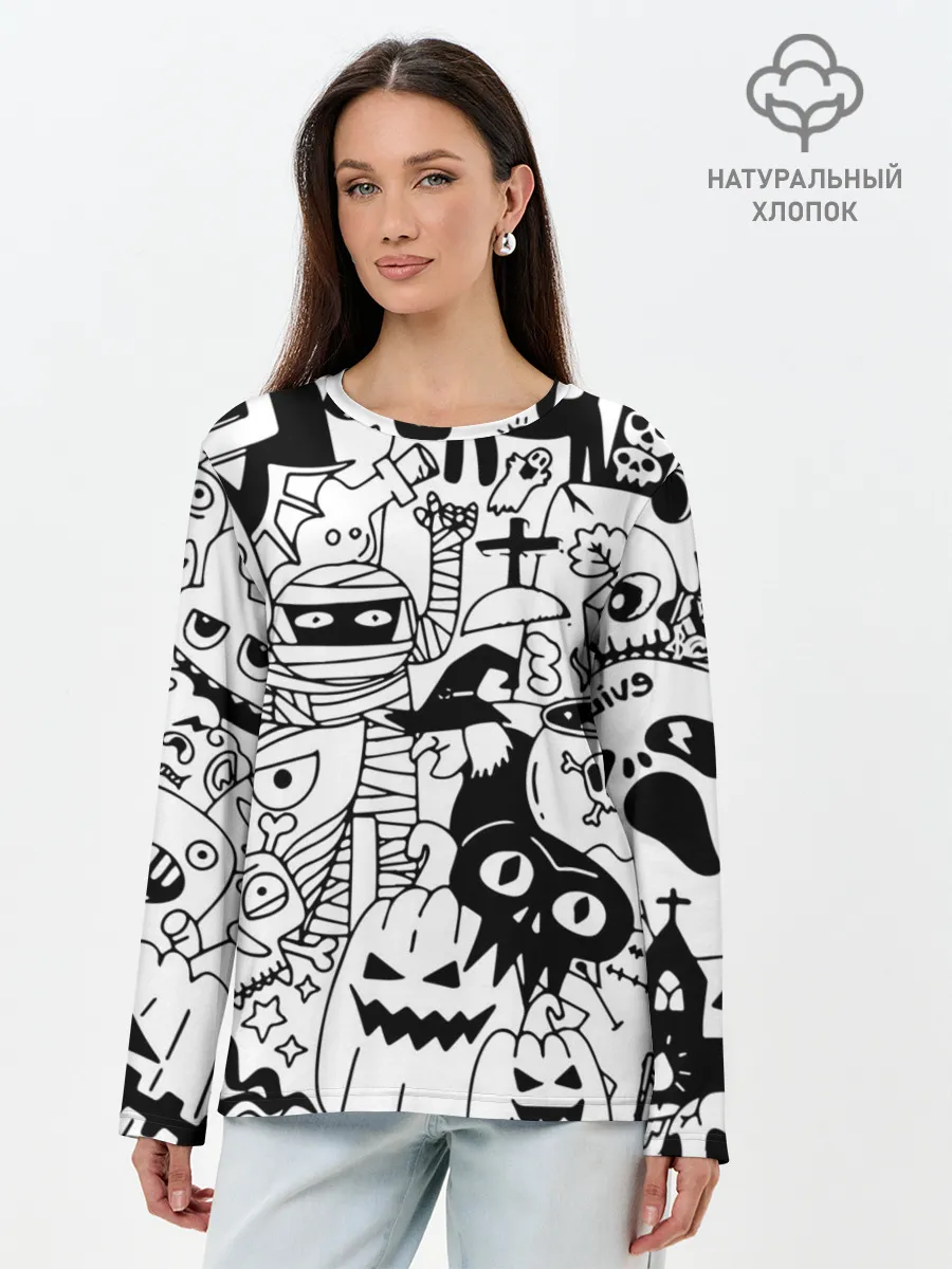 Лонгслив женский. Хлопок / Halloween