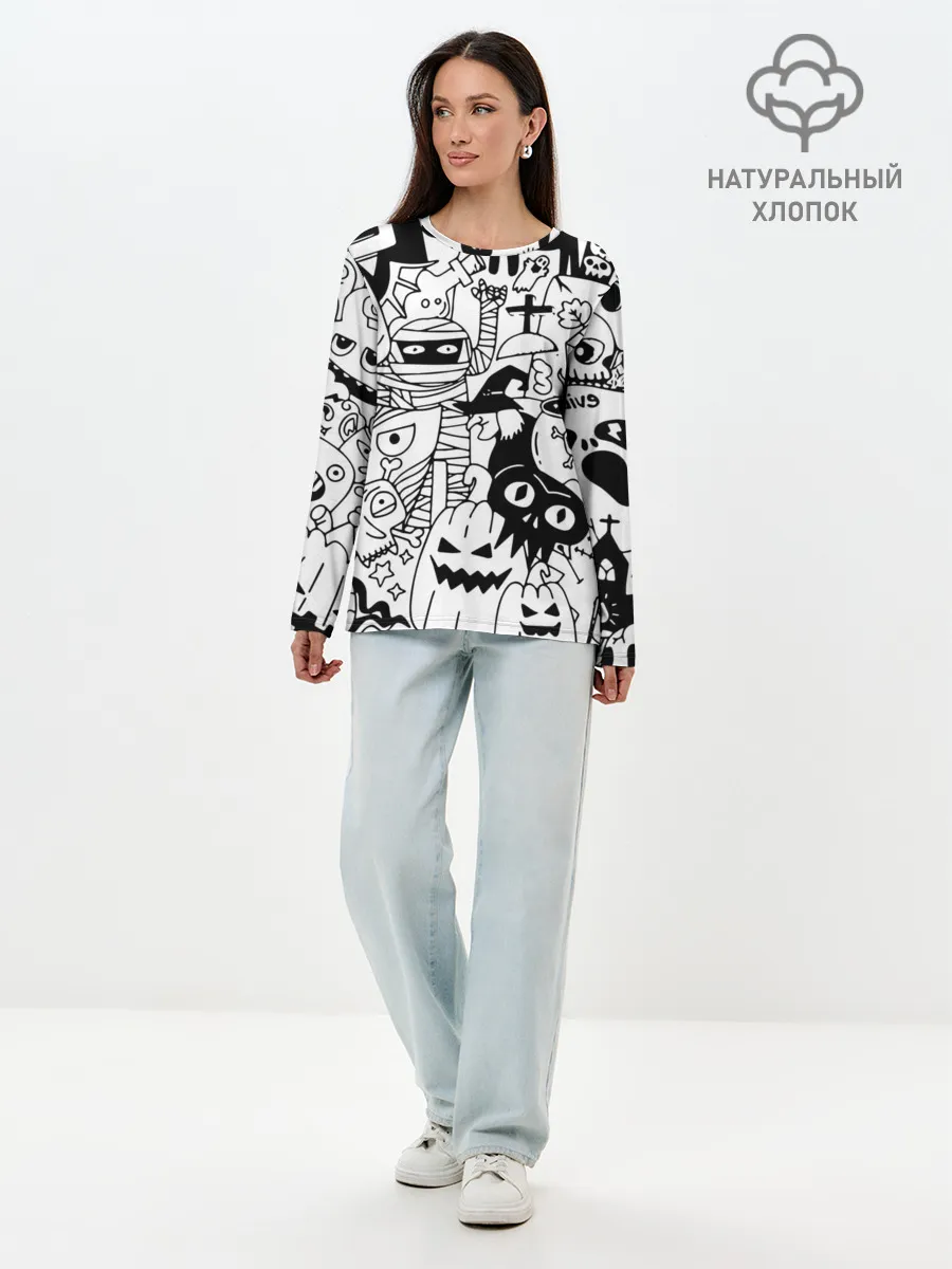 Лонгслив женский. Хлопок / Halloween