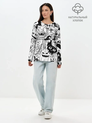 Лонгслив женский. Хлопок / Halloween