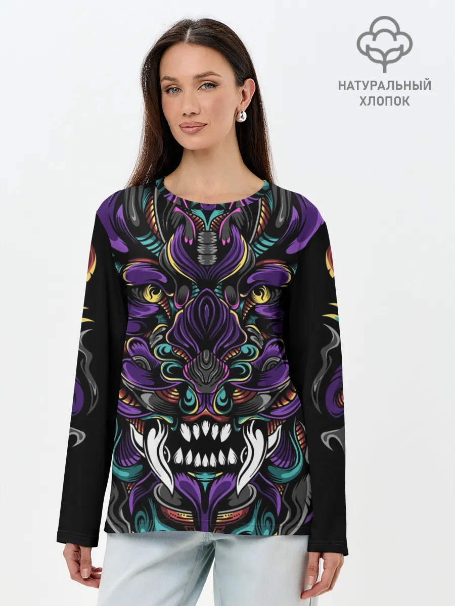 Лонгслив женский. Хлопок / Царь Зверей